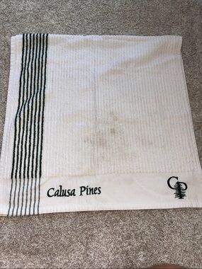 Calusa Pines White & Dark Green Beach Towel